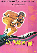 Great Balls of Fire 1989 movie poster Dennis Quaid Winona Ryder John Doe Jim McBride Find more: Jerry Lee Lewis Instruments Rock and pop