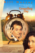 Groundhog Day 1993 movie poster Bill Murray Andie MacDowell Chris Elliott Harold Ramis Clocks
