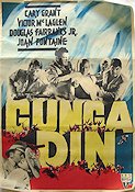 Gunga Din 1939 movie poster Cary Grant Joan Fontaine Victor McLaglen George Stevens