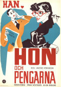 Han hon och pengarna 1936 movie poster Håkan Westergren Kirsten Heiberg Erik Bullen Berglund Anders Henrikson Poster artwork: Birger Lundqvist
