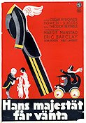 Hans majestät får vänta 1931 movie poster Margit Manstad Eric Barclay