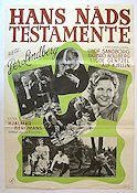 Hans nåds testamente 1940 movie poster Olof Sandborg Barbro Kollberg Hjördis Petterson Ludde Gentzel Per Lindberg