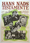 Hans nåds testamente 1940 movie poster Olof Sandborg Barbro Kollberg Hjördis Petterson Ludde Gentzel Per Lindberg