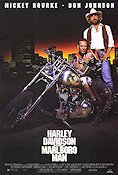 Harley Davidson and the Marlboro Man 1991 movie poster Mickey Rourke Don Johnson Motorcycles