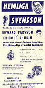 Hemliga Svensson 1933 movie poster Fridolf Rhudin Edvard Persson Weyler Hildebrand Schamyl Bauman
