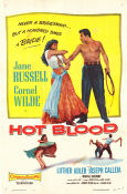 Hot Blood 1956 movie poster Jane Russell Cornel Wilde Luther Adler Nicholas Ray Musicals