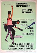 How to Steal a Million 1966 movie poster Audrey Hepburn Peter O´Toole William Wyler Poster artwork: Robert E McGinnis Money Cars and racing