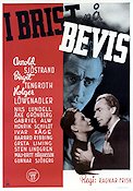 I brist på bevis 1943 movie poster Arnold Sjöstrand Birgit Tengroth Holger Löwenadler Ragnar Frisk