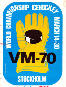 Ice Hockey World Championship Stockholm 1970 poster Poster artwork: Odd Kroglund Winter sports Sports