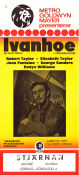 Ivanhoe 1952 movie poster Robert Taylor Elizabeth Taylor Joan Fontaine Richard Thorpe