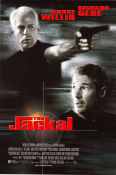 The Jackal 1997 movie poster Bruce Willis Richard Gere Sidney Poitier Michael Caton-Jones