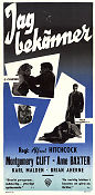 I Confess 1953 movie poster Montgomery Clift Anne Baxter Karl Malden Alfred Hitchcock