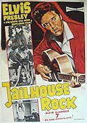 Jailhouse Rock 1957 movie poster Elvis Presley Judy Tyler Mickey Shaughnessy Richard Thorpe Rock and pop Police and thieves