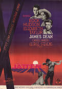 Giant 1956 movie poster James Dean Rock Hudson Elizabeth Taylor George Stevens Writer: Edna Ferber