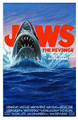 Jaws the Revenge 1987 movie poster Lorraine Gary Michael Caine Joseph Sargent Fish and shark