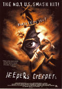 Jeepers Creepers 2001 movie poster Gina Philips Justin Long Jonathan Breck Victor Salva