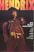 Jimi Plays Monterey 1987 movie poster Jimi Hendrix DA Pennebaker Rock and pop