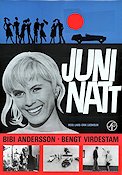 Juninatt 1965 movie poster Bibi Andersson Bengt Virdestam Lars-Erik Liedholm