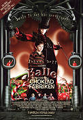 Kalle och chokladfabriken 2005 poster Johnny Depp Freddie Highmore David Kelly Helena Bonham Carter Tim Burton Barn Mat och dryck