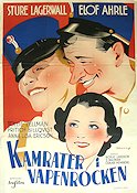 Kamrater i vapenrocken 1938 movie poster Sture Lagerwall Elof Ahrle Annalisa Ericson Eric Rohman art
