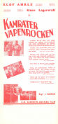 Kamrater i vapenrocken 1938 poster Sture Lagerwall Elof Ahrle Annalisa Ericson Schamyl Bauman