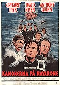 The Guns of Navarone 1961 movie poster Gregory Peck David Niven Anthony Quinn J Lee Thompson Writer: Alistair Maclean Find more: Nazi