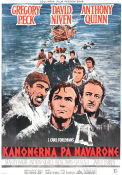 The Guns of Navarone 1961 movie poster Gregory Peck David Niven Anthony Quinn J Lee Thompson Writer: Alistair Maclean Find more: Nazi