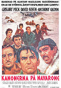 The Guns of Navarone 1961 movie poster Gregory Peck David Niven Anthony Quinn J Lee Thompson Writer: Alistair Maclean Find more: Nazi