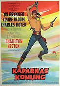 The Buccaneer 1958 movie poster Yul Brynner Claire Bloom Charles Boyer Anthony Quinn Adventure and matine
