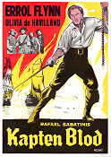 Captain Blood 1935 movie poster Errol Flynn Olivia de Havilland Basil Rathbone Michael Curtiz Adventure and matine