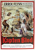 Captain Blood 1935 movie poster Errol Flynn Olivia de Havilland Basil Rathbone Michael Curtiz Adventure and matine