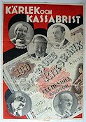 Kärlek och kassabrist 1932 movie poster Tutta Rolf Tutta Berntzen Thor Modéen Edvin Adolphson Dagmar Ebbesen Sigurd Wallén Money