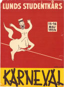 Karneval Lunds studentkår 1954 poster Find more: Lundakarnevalen Find more: Skåne Poster artwork: Alfred Lutter