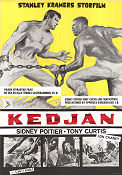 Kedjan 1958 poster Tony Curtis Sidney Poitier Lon Chaney Stanley Kramer