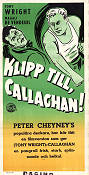 Plus de whisky pour Callaghan 1955 movie poster Tony Wright Magali Vendeuil Willy Rozier Writer: Peter Cheyney