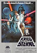 Krieg der Sterne 1977 movie poster Mark Hamill Harrison Ford Carrie Fisher Alec Guinness George Lucas Find more: Star Wars