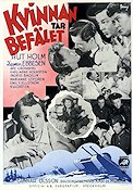 Kvinnan tar befälet 1942 movie poster Rut Holm Dagmar Ebbesen