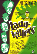 The Ladykillers 1955 movie poster Alec Guinness Peter Sellers Cecil Parker Herbert Lom Alexander Mackendrick