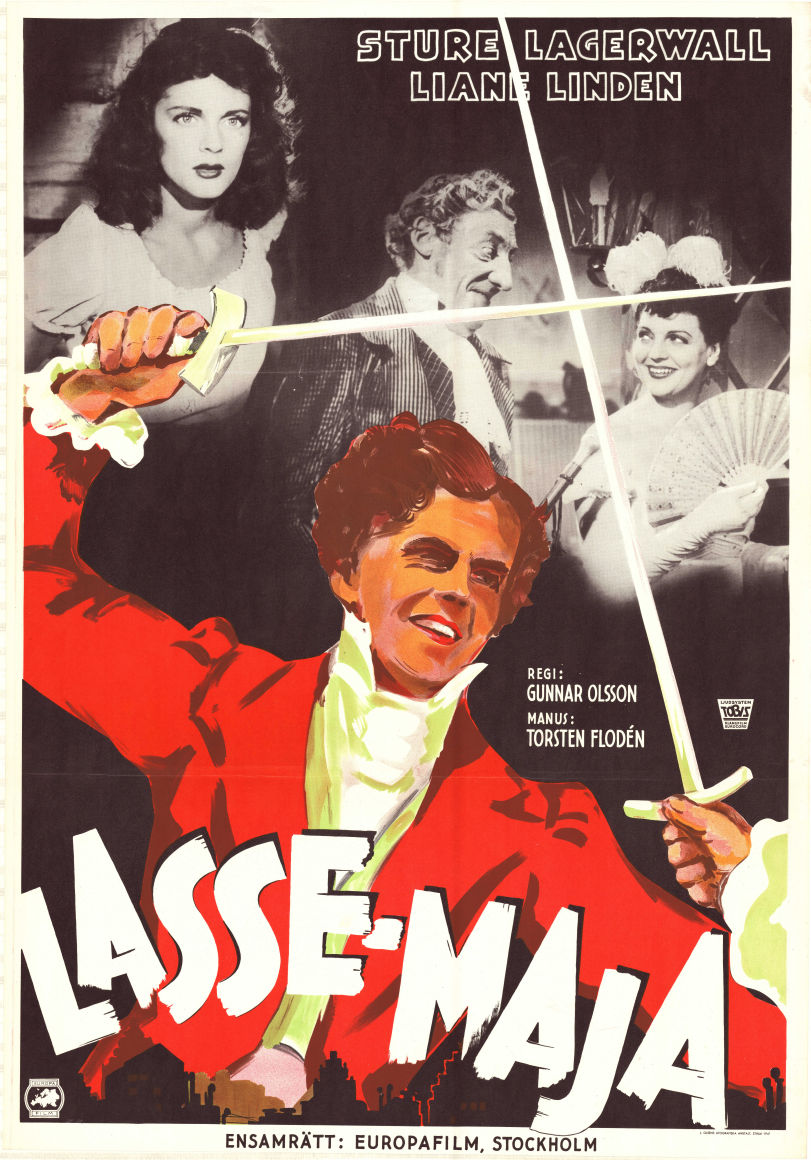 Lasse-Maja 1941 movie poster Sture Lagerwall Liane Linden Emil Fjellström Gunnar Olsson