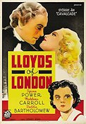 Lloyd´s of London 1936 movie poster Tyrone Power Madeleine Carroll Freddie Bartholomew