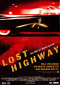 Lost Highway 1997 movie poster Bill Pullman Patricia Arquette John Roselius David Lynch Cars and racing Cult movies