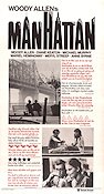 Manhattan 1979 movie poster Diane Keaton Meryl Streep Woody Allen Bridges Romance