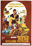 The Man with the Golden Gun 1974 movie poster Roger Moore Britt Ekland Christopher Lee Guy Hamilton Poster artwork: Robert E McGinnis Guns weapons