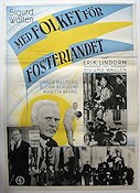 Med folket för fosterlandet 1938 poster Linnéa Hillberg Åke Johansson Hasse Ekman Sigurd Wallén Politik