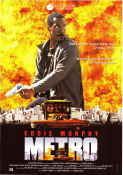 Metro 1997 poster Eddie Murphy Michael Rapaport Michael Wincott Thomas Carter Guns weapons Police and thieves