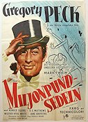 The Million Pound Note 1954 movie poster Gregory Peck Money