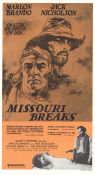 The Missouri Breaks 1976 movie poster Marlon Brando Jack Nicholson Randy Quaid Arthur Penn