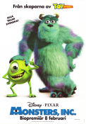 Monsters Inc 2001 movie poster Billy Crystal Pete Docter Production: Pixar Animation