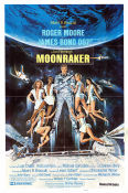 Moonraker 1979 movie poster Roger Moore Richard Kiel Lois Chiles Michael Lonsdale Lewis Gilbert
