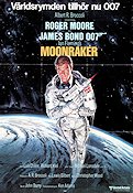 Moonraker 1979 movie poster Roger Moore Richard Kiel Lois Chiles Michael Lonsdale Lewis Gilbert